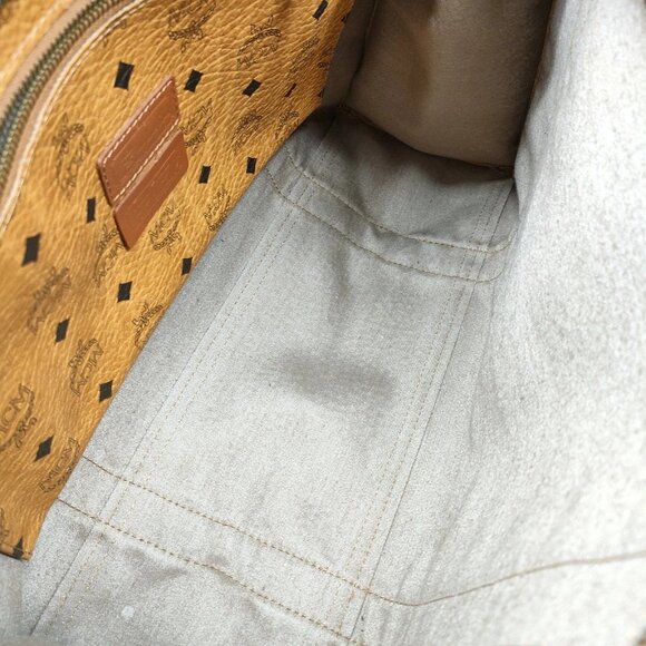 (L3) Authentic MCM Tote Bag Brown PVC Luxury Vintage Designer Handbag - Picture 6 of 9